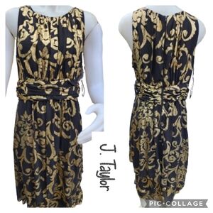 J. Taylor Gilded sleeveless Tiered dress‎ 10 NWT